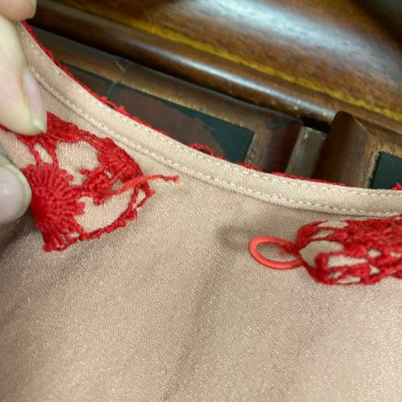 Foxiedox Red Pleated Lace Sleeveless Fit Flare Dress Size Small - Picture 5 of 10